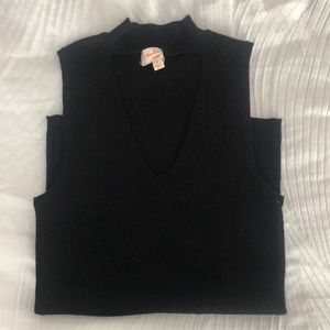 Cut out mock neck sweater tank